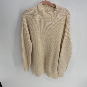 Abound cream mock neck long sleeve tunic sweater NWT womens medium